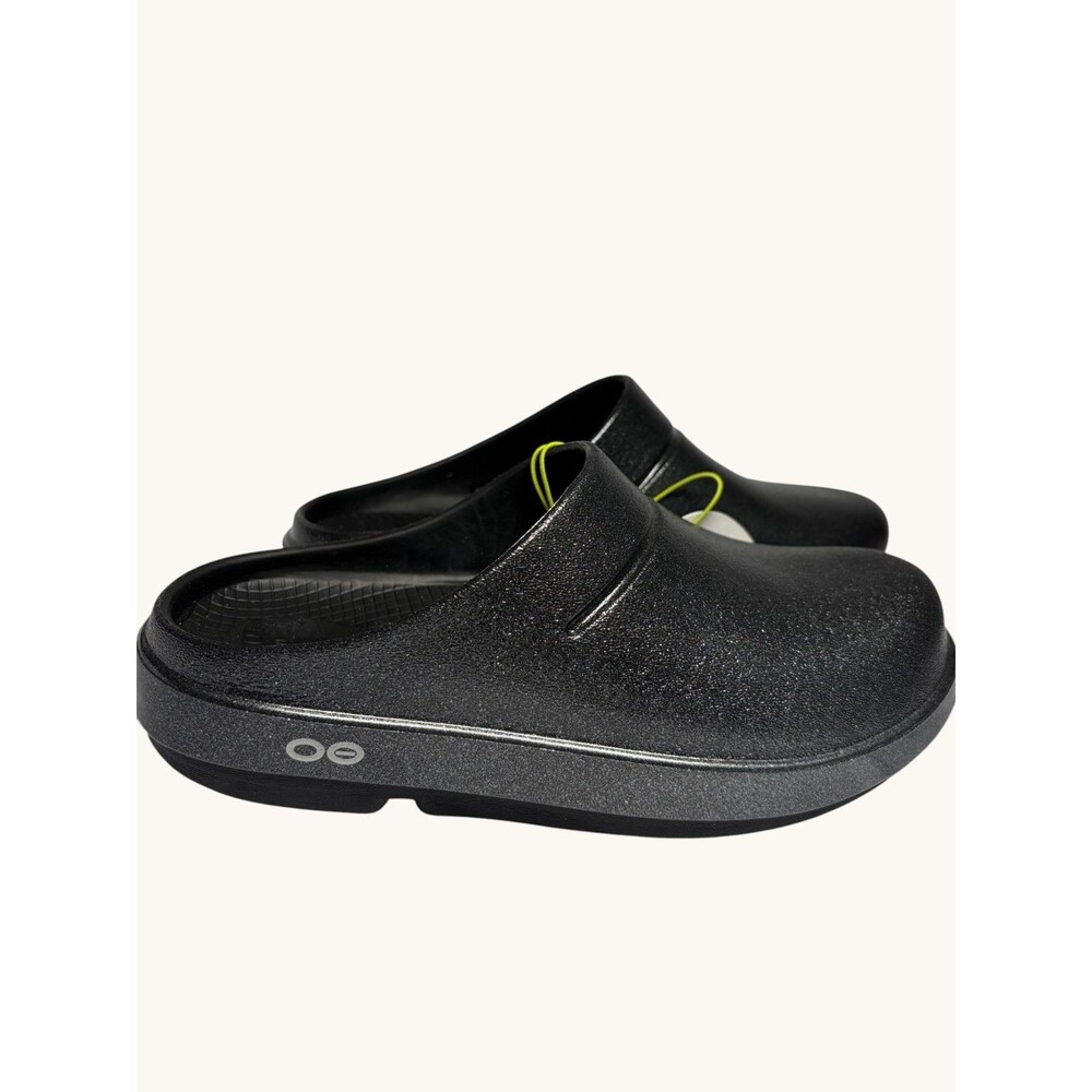 Oofos Oocloogs Luxe Black Sparkle Womens Sz 6